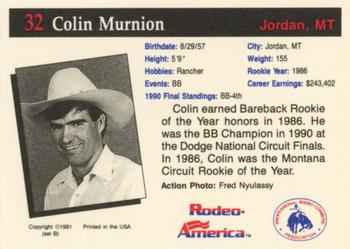 1991 Rodeo America Set B #32 Colin Murnion Back